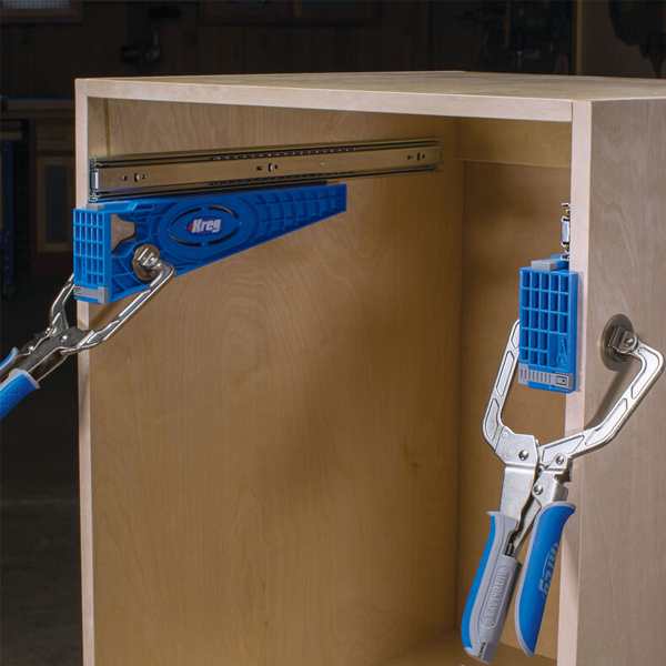 Gabarit de pose de glissière de tiroir Kreg KHI-SLIDE-INT - profondeur max 35,5 cm - lot de 2