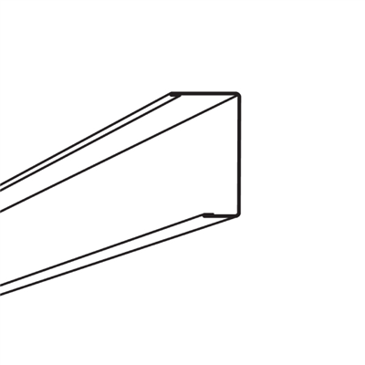 Coulisse de rive à ailes inégales blanche pour panneaux muraux Akusto Wall A - 25 x 44 x 13 mm - Longueur 2,666 m