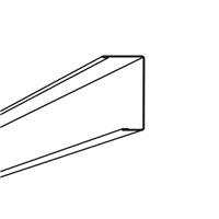Coulisse de rive à ailes inégales blanche pour panneaux muraux Akusto Wall A - 25 x 44 x 13 mm - Longueur 2,666 m