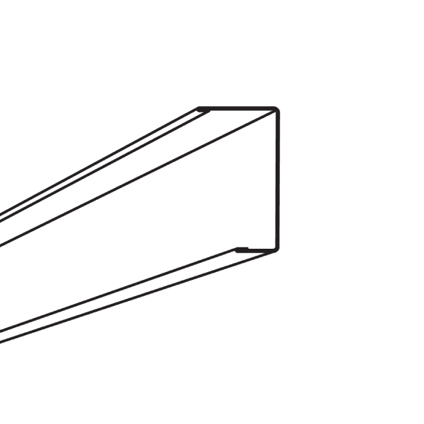 Coulisse de rive à ailes inégales blanche pour panneaux muraux Akusto Wall A - 25 x 44 x 13 mm - Longueur 2,666 m
