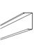 Coulisse de rive à ailes inégales blanche pour panneaux muraux Akusto Wall A - 25 x 44 x 13 mm - Longueur 2,666 m