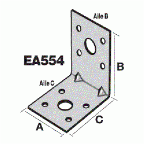 Équerre d'assemblage 40x40x40 mm épaisseur 2 mm