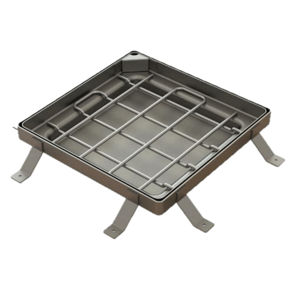 Tampon à remplir de béton ou à paver en acier galvanisé - BOTOLI TOB32 - pour boite de branchement - 395,0 mm x 395,0 mm