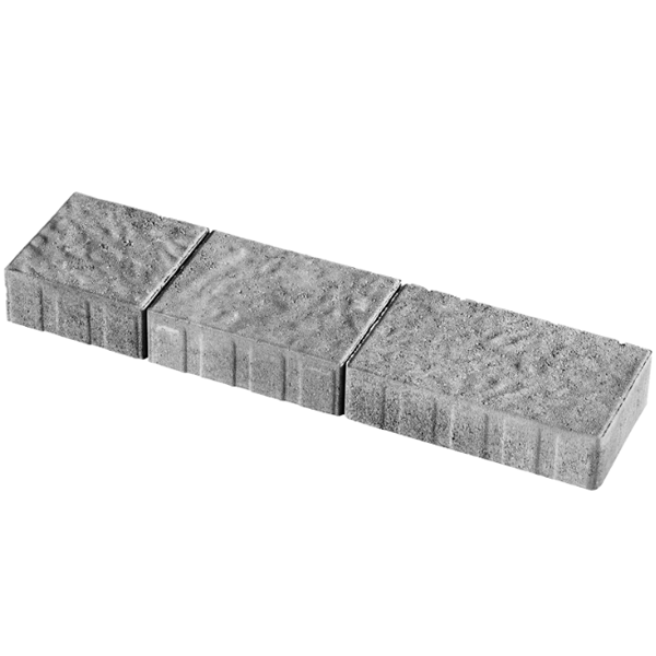 Pavé circulable Québec en béton décoratif - pose sur sable - Gris nuancé - opus en 3 formats martelés