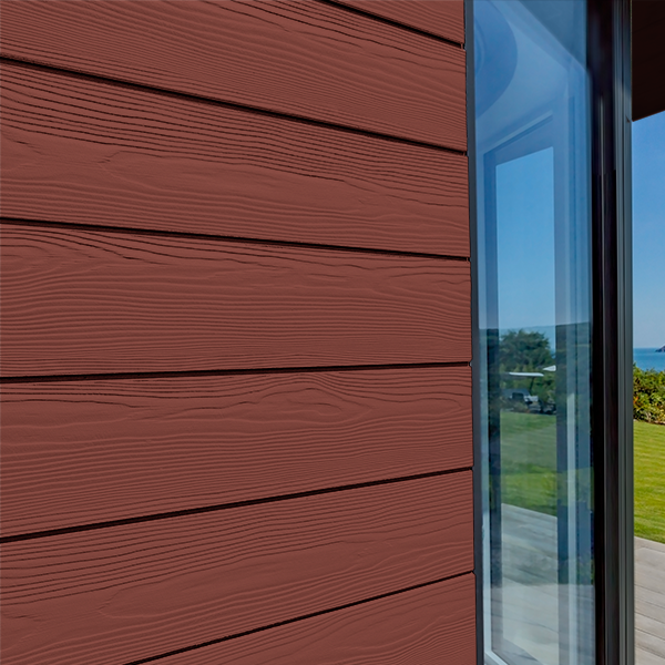 Lame de bardage en fibres-ciment Cedral Click finition relief - 186 MM x 12,00 MM - L. 3,60 M - Rouge suédois C61