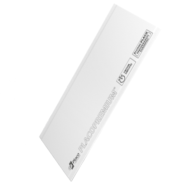 Plaque de plâtre pré-imprimée blanche - PlacoPremium BA13 - 2,50 M x 1,20 M - ép. 12,5 MM