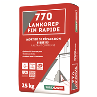 Mortier de réparation monocomposant fibré à retrait compensé LANKOREP FIN RAPIDE 770 - sac de 25 KG