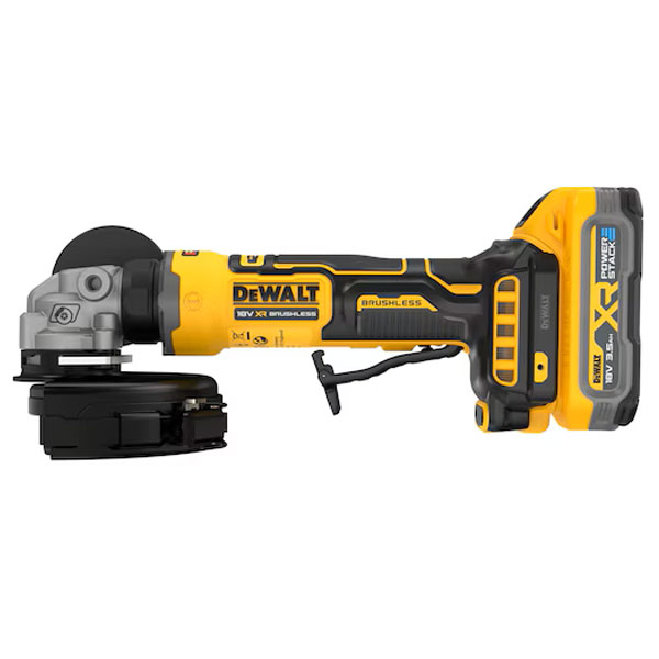 Meuleuse d'angle sans fil 18V 125 mm - DCG404S2T-QW Dewalt - En coffret avec 2 batteries 3,5 Ah Powerstack et chargeur + 3° batterie offerte