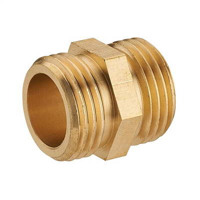 Mamelon double mâle égal M 15 x 21 - À visser - Noyon & Thiebault Laiton