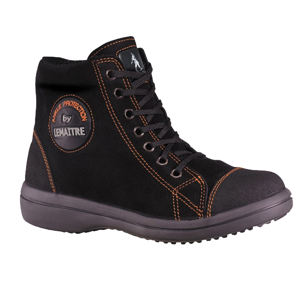 Chaussure de sécurité femme Lemaitre Vitamine cuir velour haute noire S3 – Taille 42