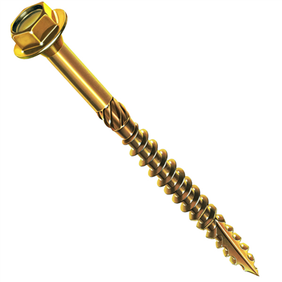 Vis bois Rocket Tirefond tête hexagonale bichromaté - Filetage partiel - ⌀ 8,0 mm x 140,0 mm – Boîte de 50
