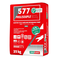Mortier colle carrelage déformable fibré sans ciment portland - 577 Prolisouple ECO2 Gris - Sac de 25 kg