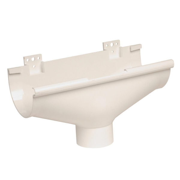 Naissance centrale pour gouttière - À coller Ø 80 mm - 300 x 125 mm - Techtan - Blanc