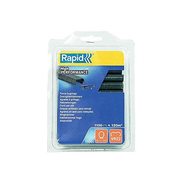 Agrafes grillage Rapid VR22 acier revêtu en plastique gris - lot de 1100