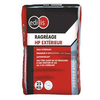 Ragréage haute performance autonivelant pour sols extérieur - Edilis - Sac de 25 kg