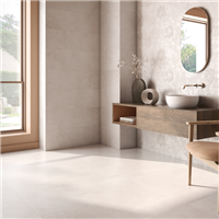 Carrelage sol intérieur effet pierre en grès cérame émaillé - Amira - 45,0 CM x 45,0 CM - ép. 8,50 MM - Beige mat