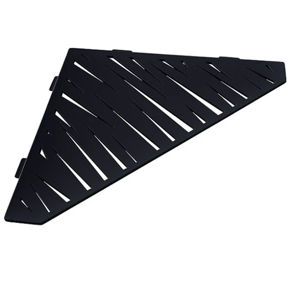 Étagère de douche en acier Inox noir mat - forme Pentagone design Tiger - 36,0 CM x 26,0 CM x 3,00 MM