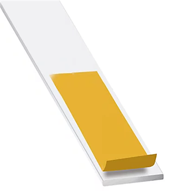 Profilé plat adhésif en aluminium laqué blanc - largeur 30 mm - épaisseur 2 mm - longueur 1.3 m