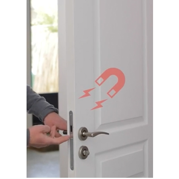 Serrure magnétique à encastrer Thirard - pêne rétractable à condamnation - axe 40 mm - entraxe 70 mm