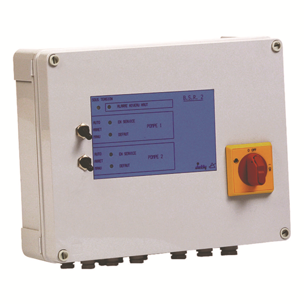 COFFRET DE GESTION DEUX POMPES DE RELEVAGE BSR-2 MONO 9/14A.