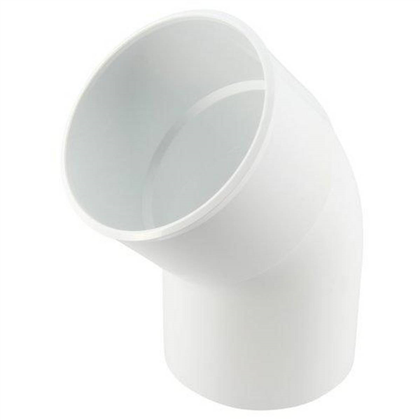 Coude cylindrique mâle-femelle Nicoll pour tube de descente - Angle  45° - Diamètre 80mm - Techtan Blanc