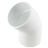 Coude cylindrique mâle-femelle Nicoll pour tube de descente - Angle  45° - Diamètre 80mm - Techtan Blanc