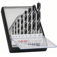Coffret de 8 mèches à bois hélicoïdales Bosch Robuste Line ⌀ 3 4 5 6 7 8 9 et 10 mm