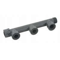 Collecteur électrovanne PVC Pression - 1"F x 1"M avec 3 sorties 1"F