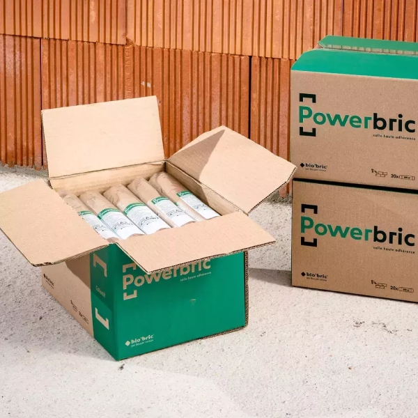 Colle pour brique Powerbric - Poche prête à l’emploi 600 ml - Pour le montage de briques rectifiées épaisseur 20 cm Biobric