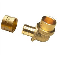 Raccord à glissement PER Ø16 et coude à souder sur tube cuivre Ø16