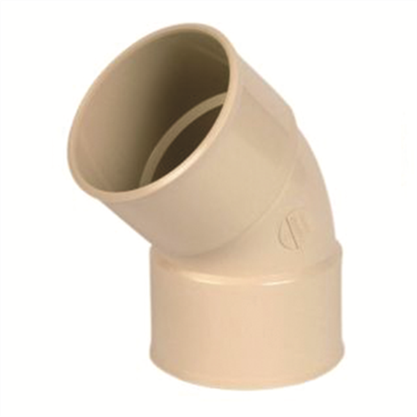 Coude cylindrique Nicoll tube de descente - Femelle/Femelle - Diamètre 80 mm - Angle 45° - Techtan - Sable