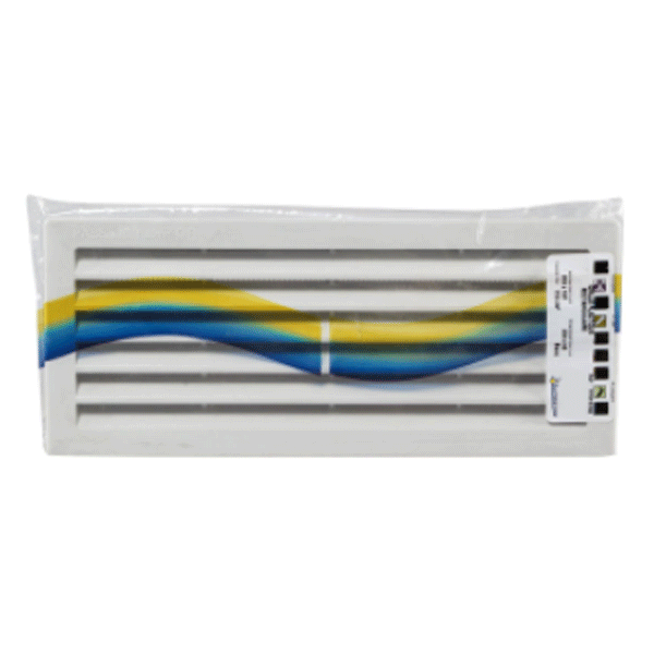 Grille de ventilation en plastique renforcé avec moustiquaire - 254 x 108 mm - Blanc