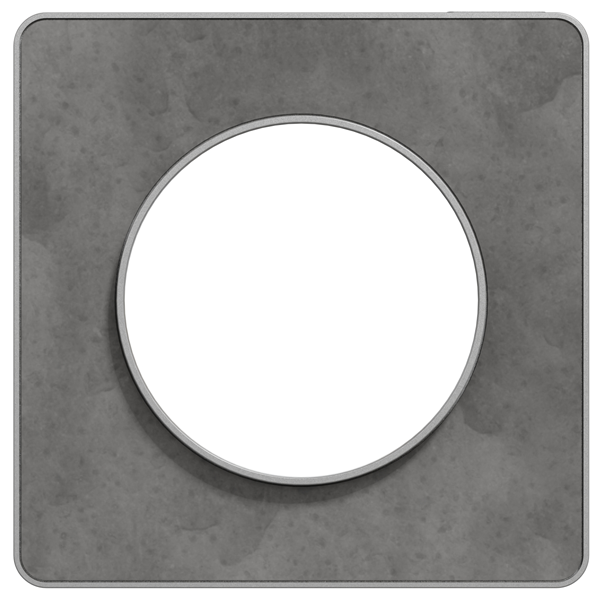 Plaque de finition simple Schneider Odace Touch pour 1 poste encastré - ardoise liseré alu