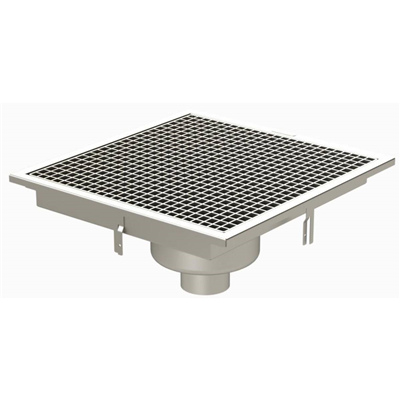 CANIVEAU 500X500 INOX SIPHON CENTRE RV5.5