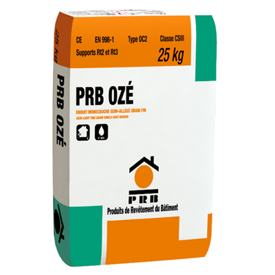 Enduit monocouche - PRB OZÉ - imperméabilisation et décoration - Ton pierre - sac de 25 KG
