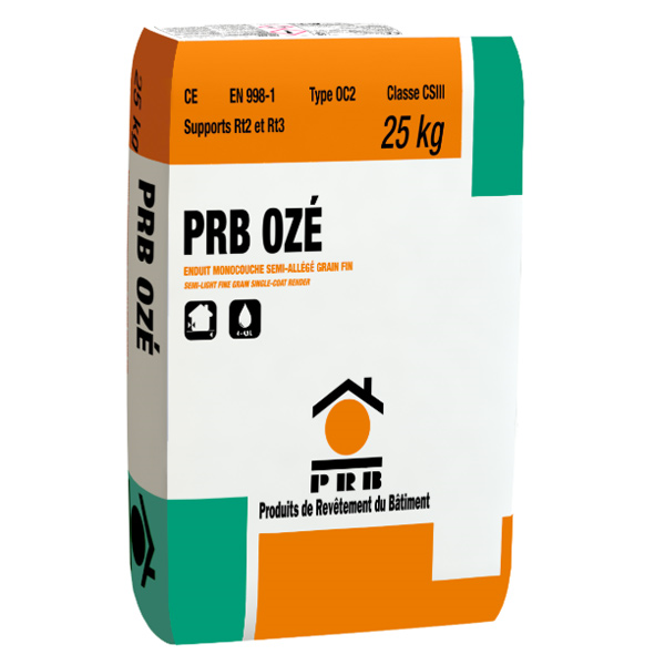 Enduit monocouche - PRB OZÉ - imperméabilisation et décoration - Ton pierre - sac de 25 KG