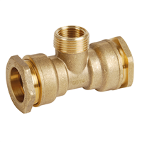 Raccord PE té égal laiton fileté mâle 3/4" taraudé femelle 1/2" pour tuyau Ø25 mm