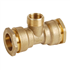 Raccord PE té égal laiton fileté mâle 3/4" taraudé femelle 1/2" pour tuyau Ø25 mm