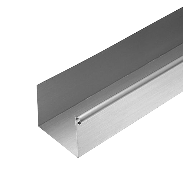 Gouttière carrée en zinc Naturel VMZINC avec boudin Ø 14 mm - 333 MM - ép. 0,65 MM - 4 M