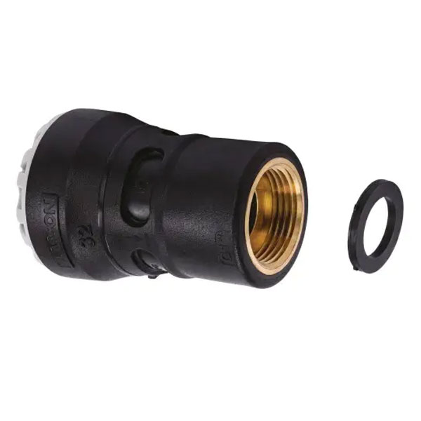 Raccord femelle encliquetable Série 1 taraudage laiton pour canalisations PEHD pression PN16 - Plasson - ⌀ 50 mm x 1/2"