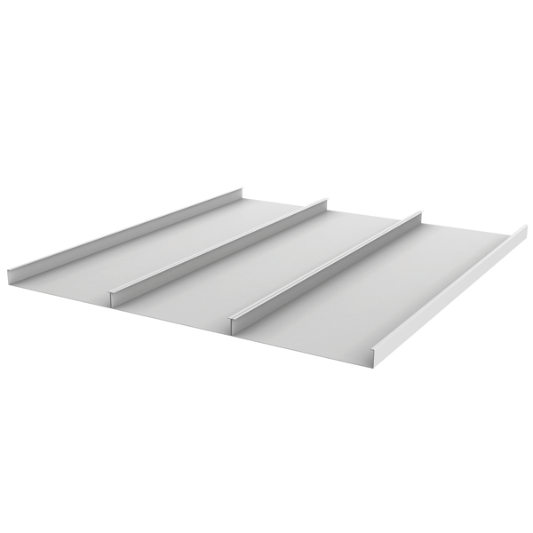 Bac autoportant perforé SG2 à bord jointif pour plafond démontable - acier blanc 3000,0 MM x 300 MM x 35,0 MM