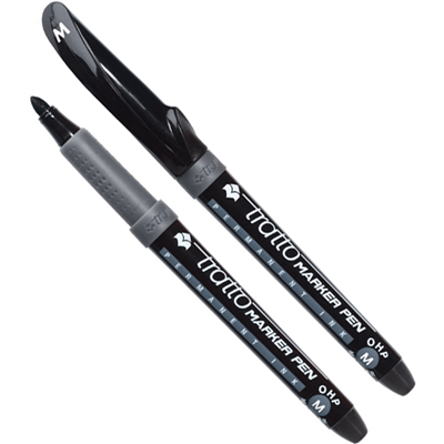 Stylo à encre permanente Tratto pointe grosse coloris noir