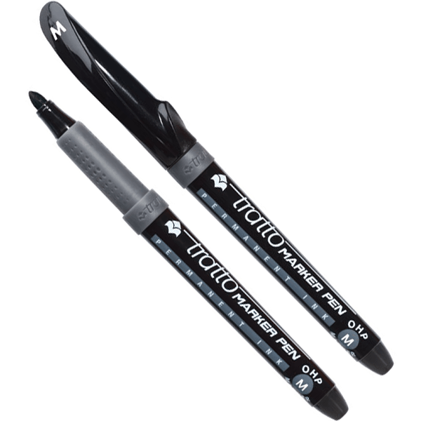 Stylo à encre permanente Tratto pointe grosse coloris noir