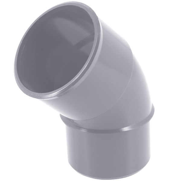 Coude mâle-femelle à 45° Nicoll CJ4GT pour tube de descente de gouttière de 50 mm - Techtan Gris