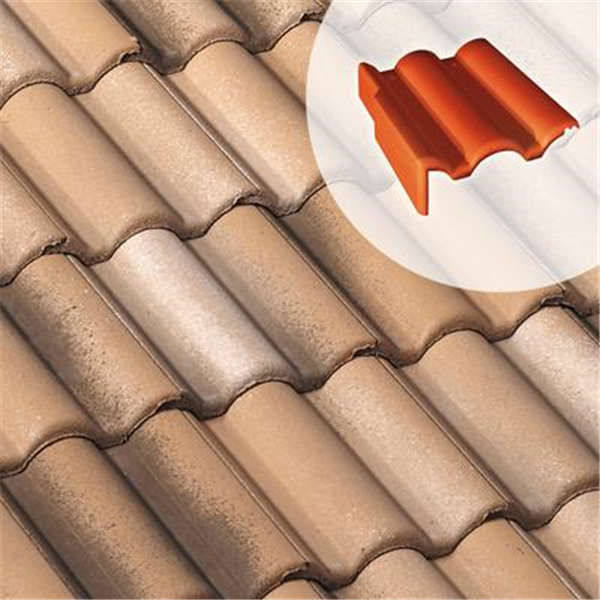 Tuile de rive gauche en béton avec rabat - Plein ciel - Dune sable - 42 x 33.5 x 15.5 cm