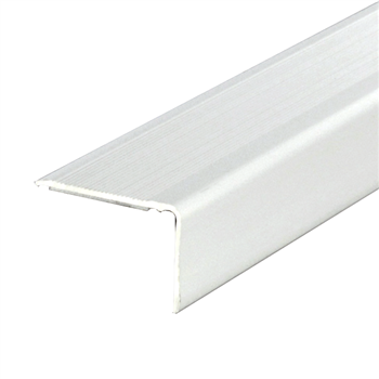 Nez de marche strié adhésif Dinac 6VA en Aluminium Naturel - 36 MM x 24,0 MM - 1,10 M