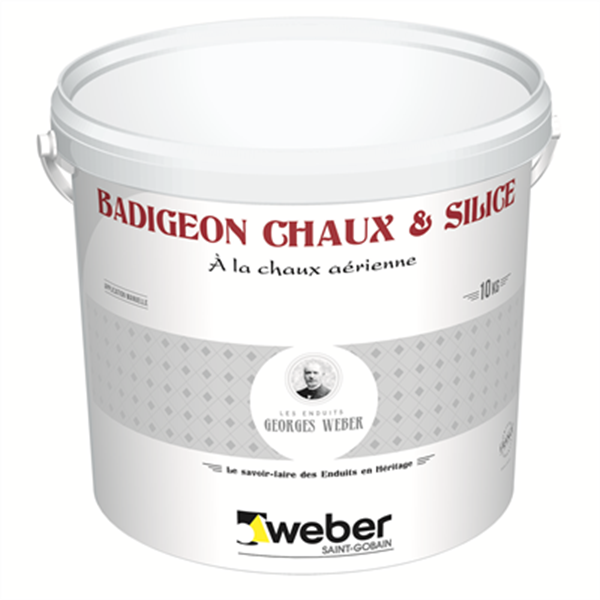 Badigeon chaux et silice pour rénovation de façade - WEBER - seau de 10 KG