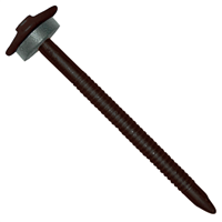 Clou galvanisé à pointe annelée avec rondelle pour tuile de rive - noir foncé RAL 9005 - 3,7x65mm - seau de 100