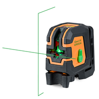Laser croix de chantier Geo Fennel GEO1X-GREEN - lignes vertes - en sacoche avec support mural et 4 piles AA