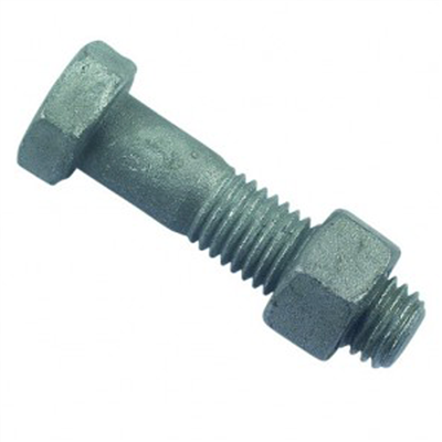 Boulon de charpente - tête hexagonale - filetage total - acier galvanisé - SB classe 8.8 - M12 x 40 mm - boîte de 100